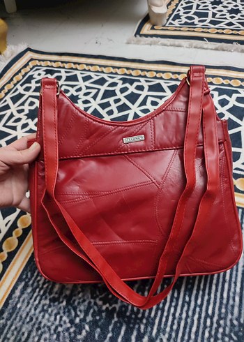 Kırmızı Deri Fermuarlı Kadın Çanta - Görsel 2