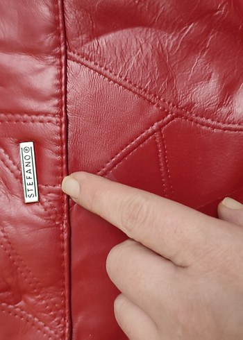 Kırmızı Deri Fermuarlı Kadın Çanta - Görsel 5