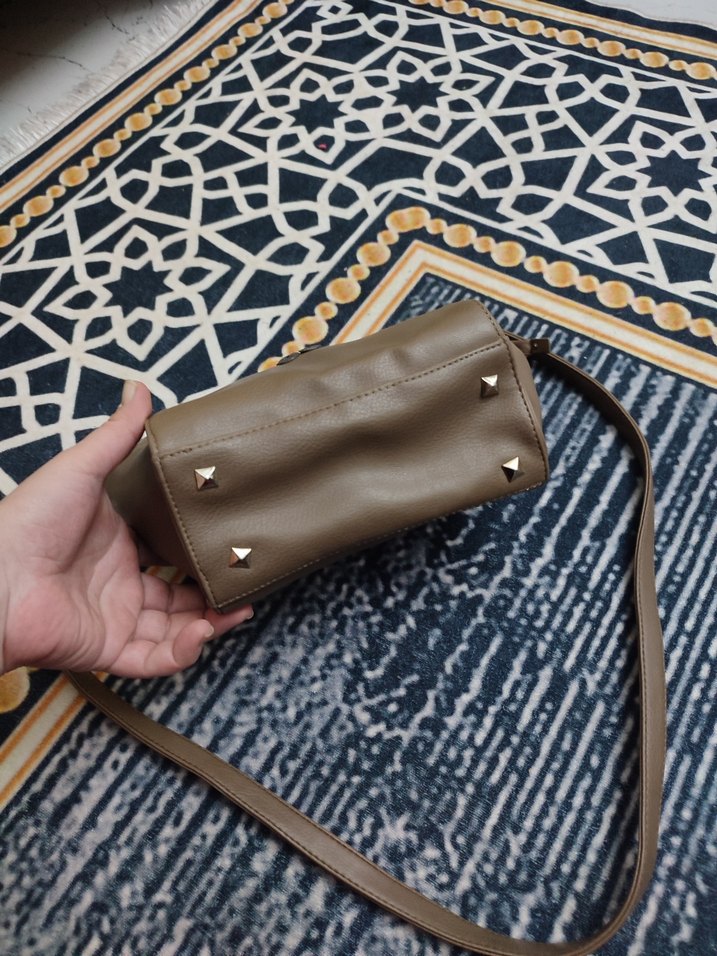 Kahverengi Deri Kadın Omuz Çantası - Görsel 4