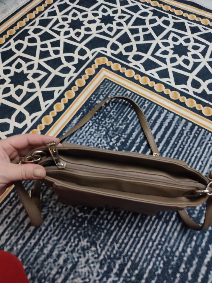 Kahverengi Deri Kadın Omuz Çantası - Görsel 3