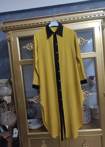 xl Beden sarı Renk gömlek tunik elbise 