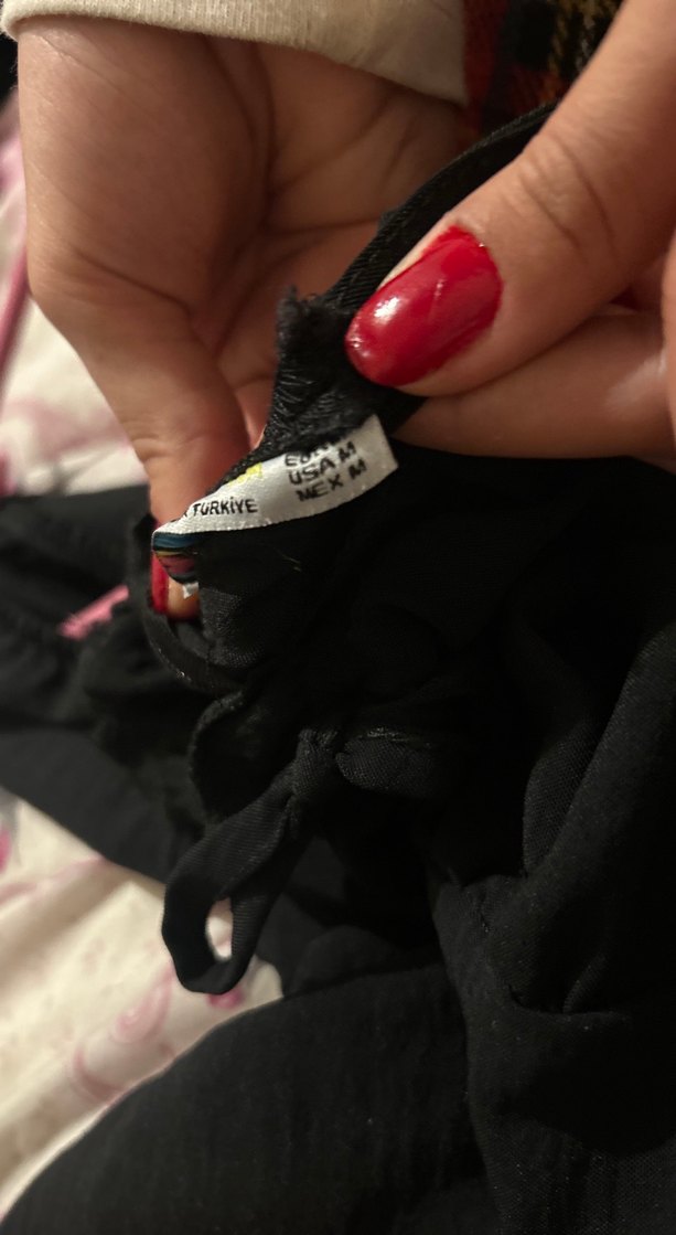 Siyah Drapeli Keten Mini Elbise - Görsel 3