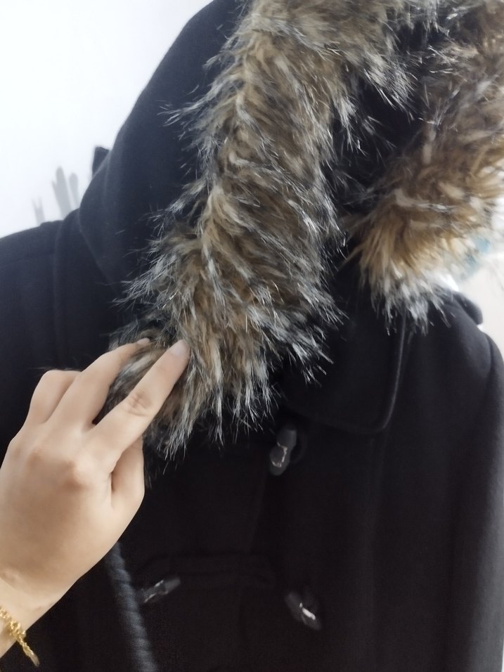 Düğmeli Siyah Kaban yeni - Görsel 3