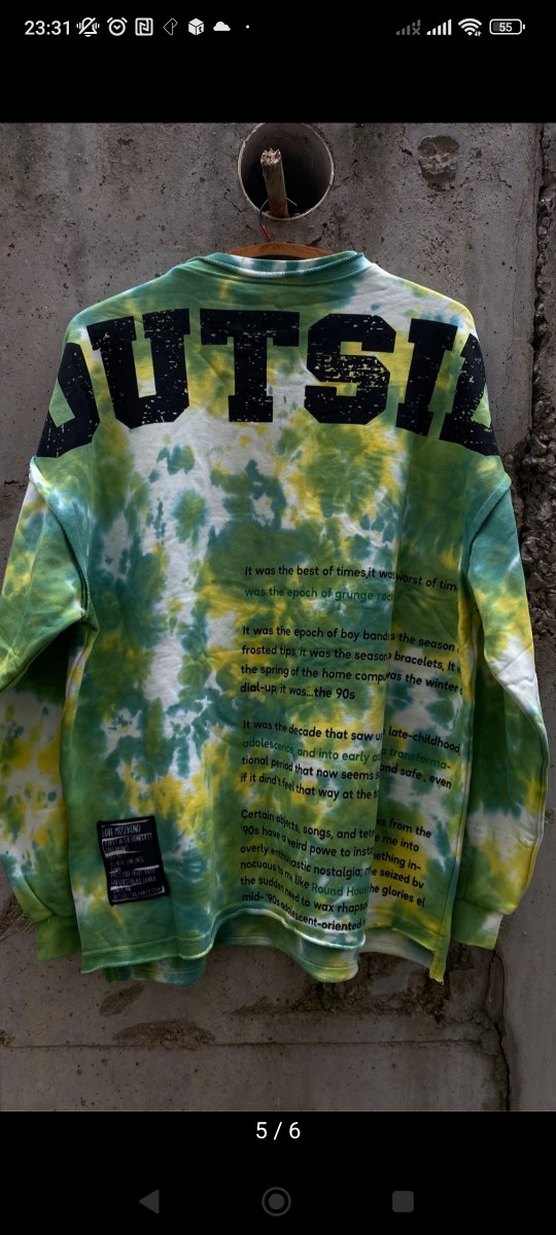 Renkli Batik Desenli Kadın Sweatshirt - Görsel 3