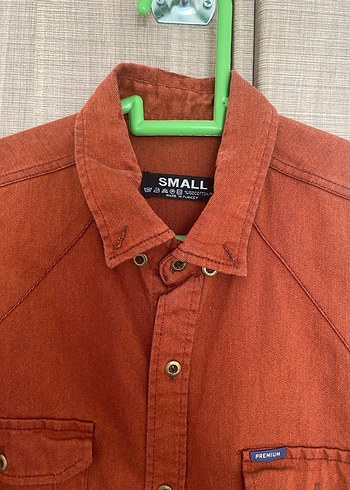 Düğmeli Kahverengi Erkek Keten Gömlek - Görsel 2