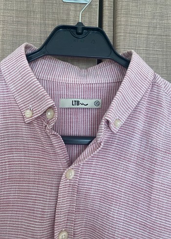 Erkek Pembe Keten Uzun Kollu Gömlek - Görsel 2