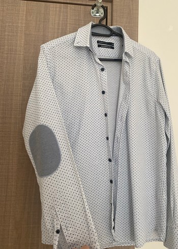 Gri Uzun Kollu Düğmeli Erkek Gömlek - Görsel 4