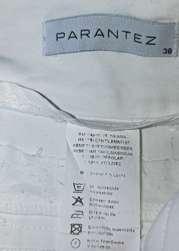 38 Beden beyaz Renk Parantez marka Kırık Beyaz Kadın Pantolon