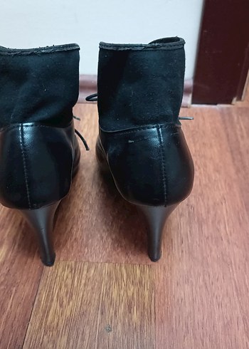 Kadın Siyah Stiletto topuklu bootie ayakkabı - Görsel 4