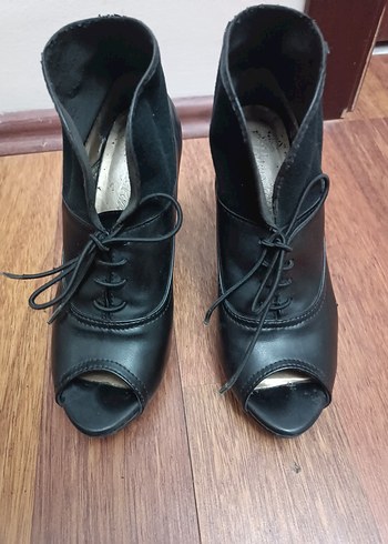 Kadın Siyah Stiletto topuklu bootie ayakkabı - Görsel 3