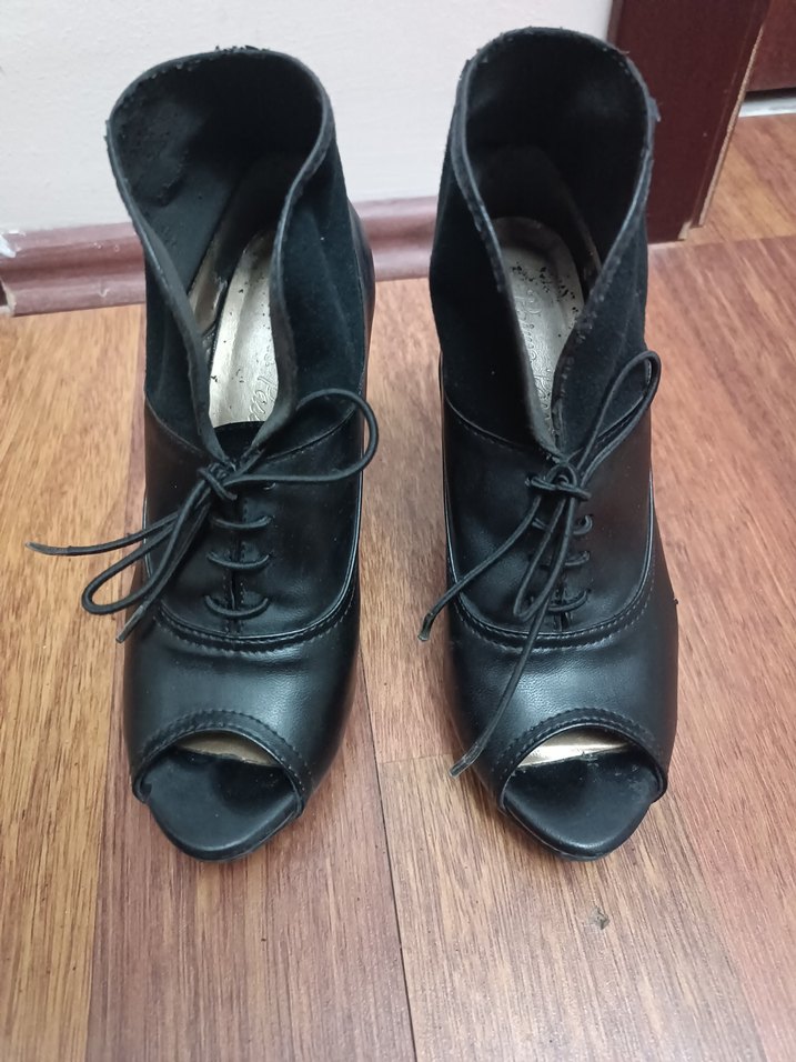 Kadın Siyah Stiletto topuklu bootie ayakkabı - Görsel 5