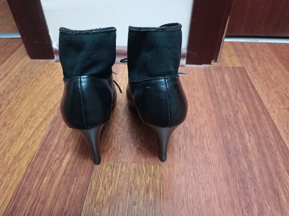 Kadın Siyah Stiletto topuklu bootie ayakkabı - Görsel 4