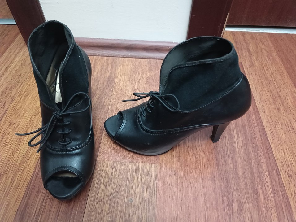 Kadın Siyah Stiletto topuklu bootie ayakkabı - Görsel 2