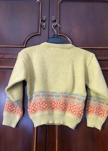 Kız Çocuk Nakışlı Bej Örgü Kazak - Görsel 8