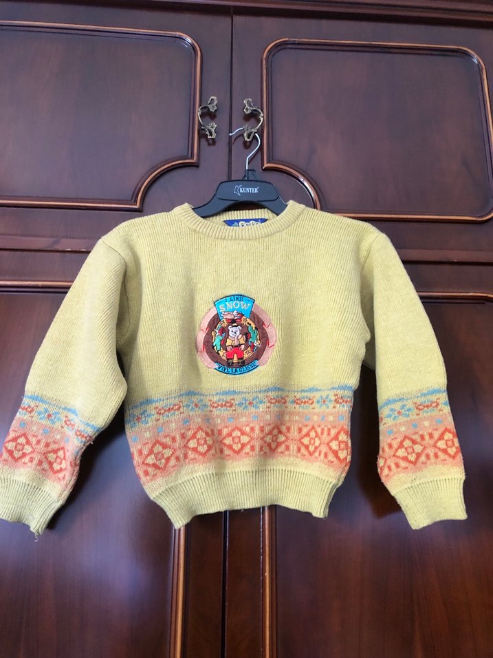 Kız Çocuk Nakışlı Bej Örgü Kazak - Görsel 2