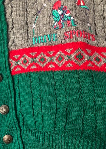 Erkek Çocuk Nakışlı Renkli Örgü Hırka - Görsel 6