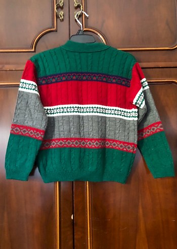 Erkek Çocuk Nakışlı Renkli Örgü Hırka - Görsel 4