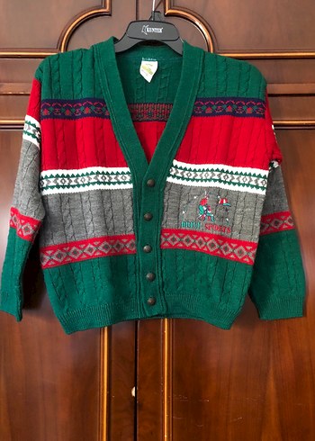 Erkek Çocuk Nakışlı Renkli Örgü Hırka - Görsel 2