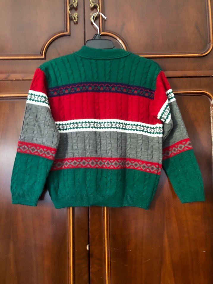 Erkek Çocuk Nakışlı Renkli Örgü Hırka - Görsel 4