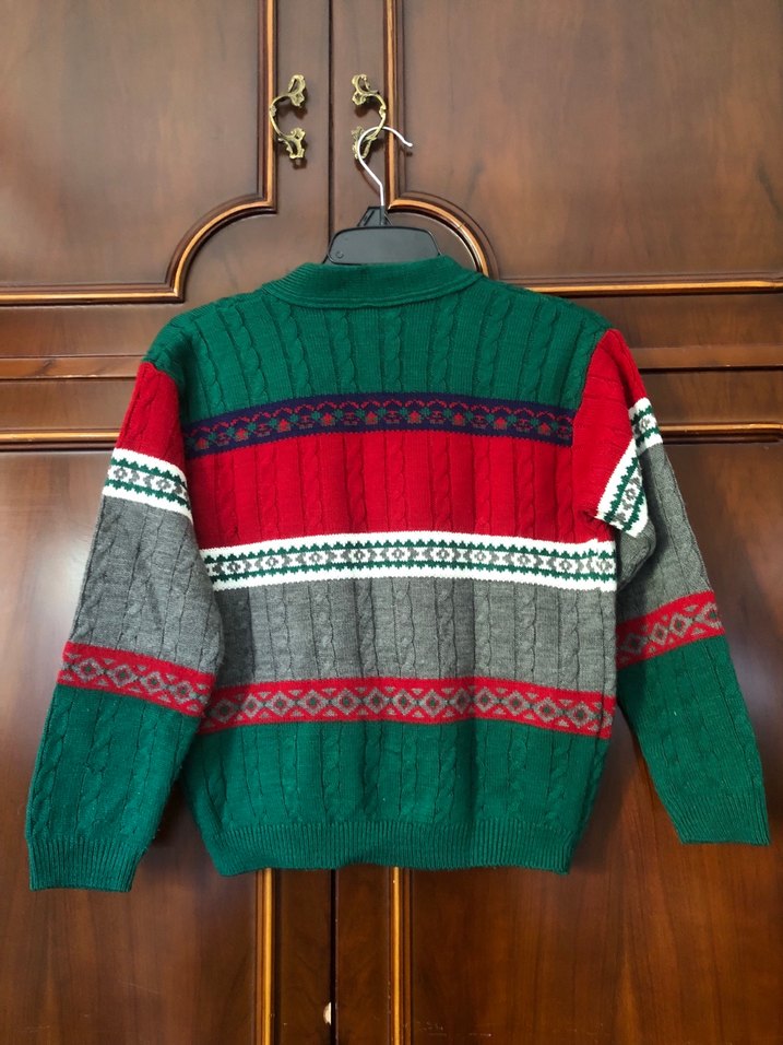 Erkek Çocuk Nakışlı Renkli Örgü Hırka - Görsel 3