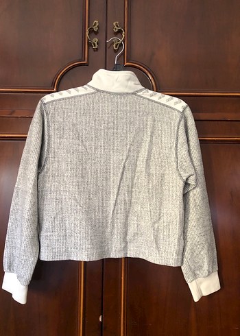 Gri Fermuarlı Kısa Kesim Kadın Ceket - Görsel 2