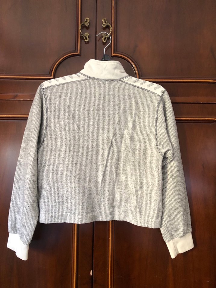 Gri Fermuarlı Kısa Kesim Kadın Ceket - Görsel 2