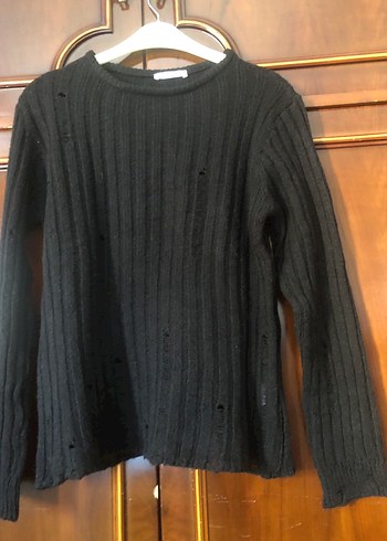 Siyah Örgü Kadın Kazak - Görsel 3