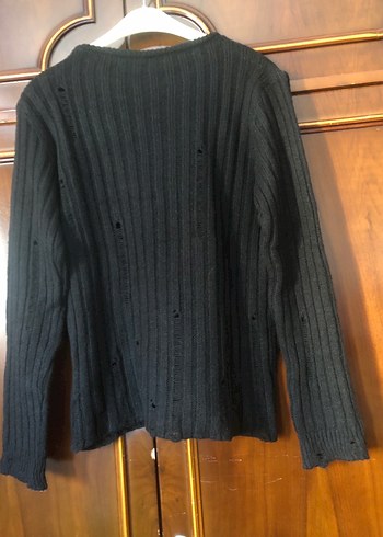 Siyah Örgü Kadın Kazak - Görsel 4