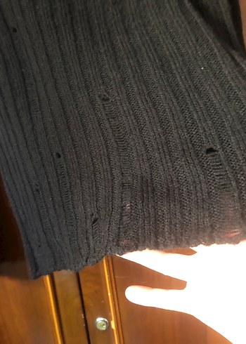 Siyah Örgü Kadın Kazak - Görsel 5