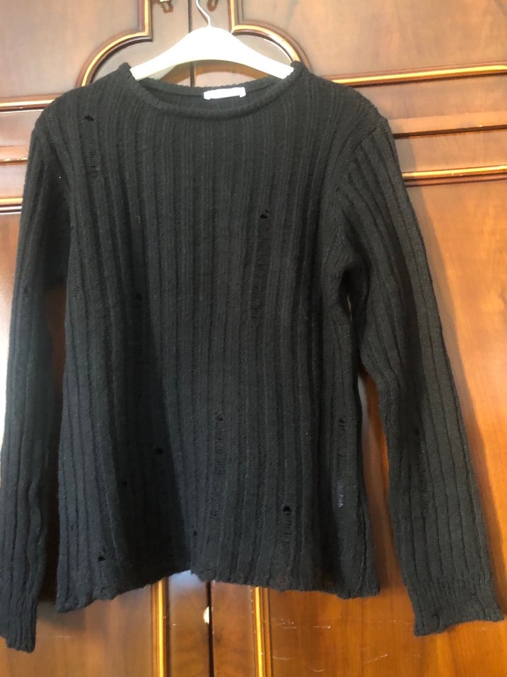 Siyah Örgü Kadın Kazak - Görsel 3