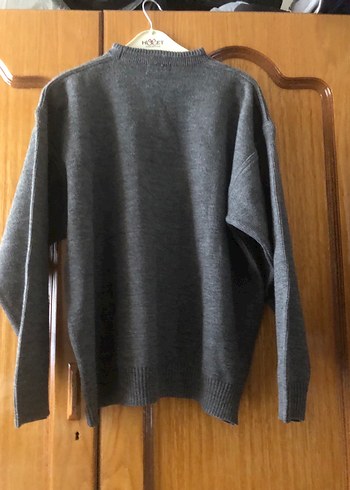 Gri Örgü erkek Kazak Rahat Kesim - Görsel 5