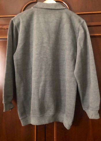 Gri Uzun Kollu Düğmeli Erkek Sweatshirt - Görsel 7