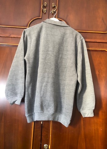 Gri Uzun Kollu Düğmeli Erkek Sweatshirt - Görsel 12