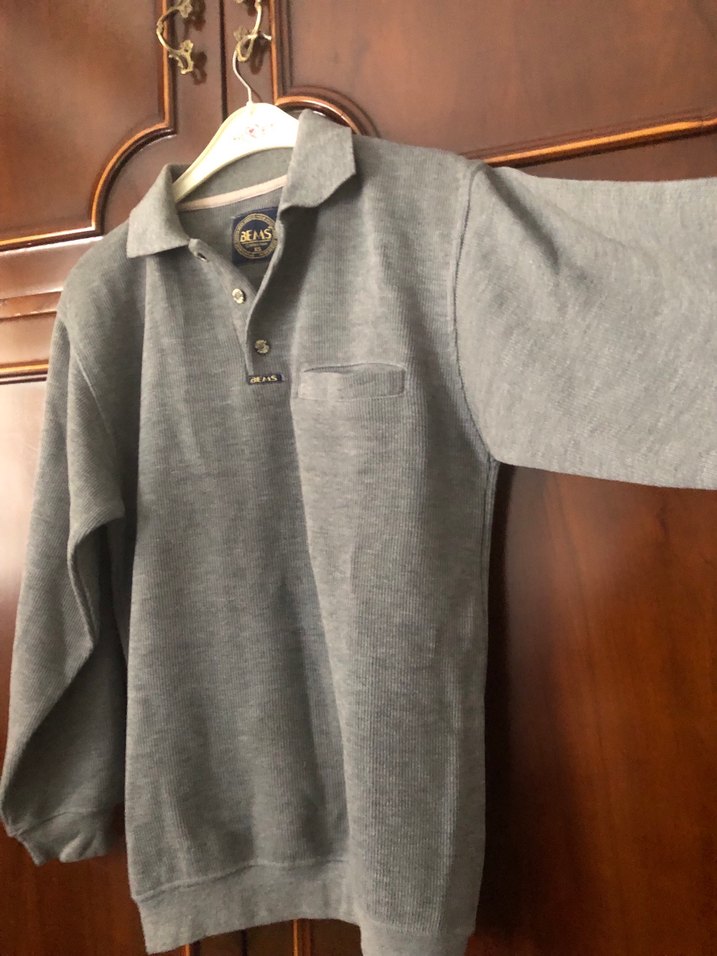 Gri Uzun Kollu Düğmeli Erkek Sweatshirt - Görsel 2