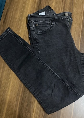 Kadın Gri Normal Boy Denim Pantolon - Görsel 2