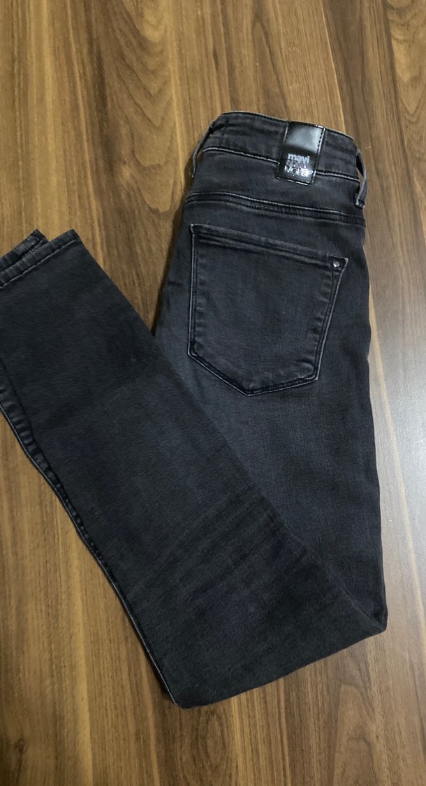 Kadın Gri Normal Boy Denim Pantolon - Görsel 5