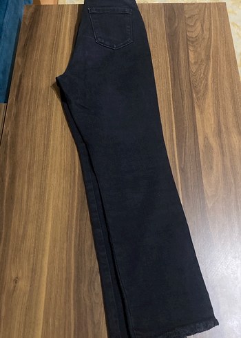 Kadın Siyah Midi Boy Denim Pantolon - Görsel 5