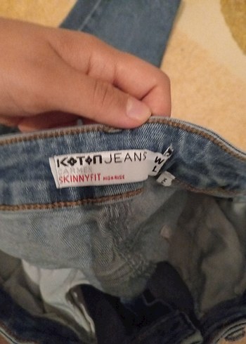 Koton Kadın Mavi Rahat Kesim Midi Boy Denim Pantolon