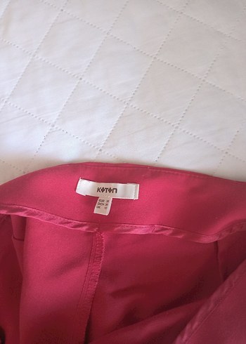 Koton Kırmızı Kadın Regular Fit Kumaş Pantolon