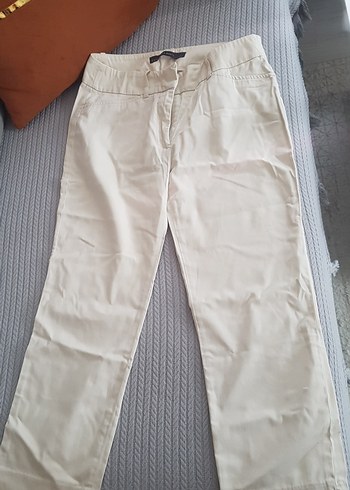 Kadın Beyaz Midi Pamuk Pantolon ZARA