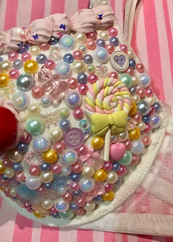 Boncuk Detaylı Şeker Sütyen - Görsel 3