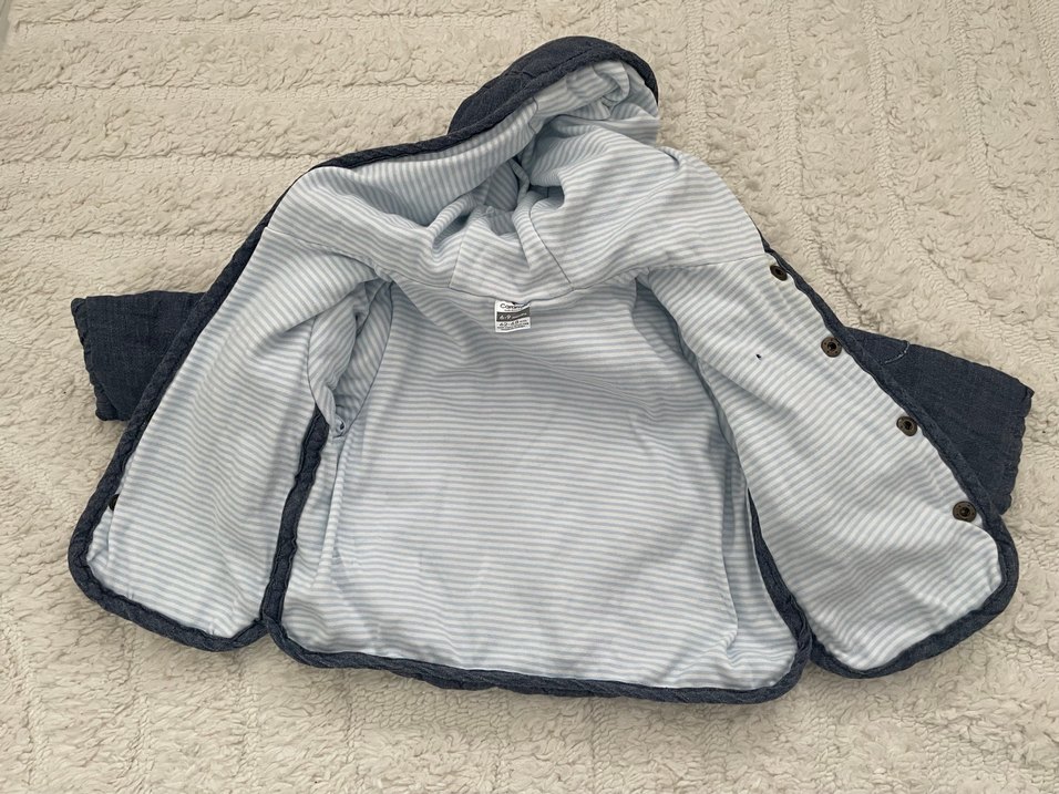 Düğmeli Gri Erkek Çocuk Kot Ceket - Görsel 4