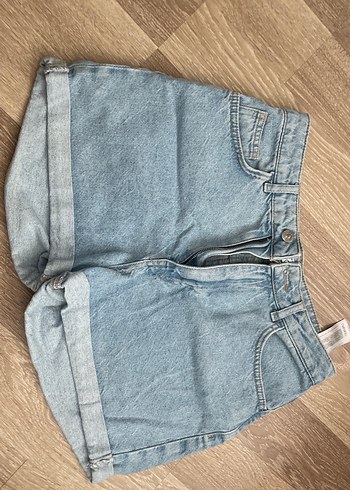 Defacto Acik Mavi Yuksek Bel Denim Sort