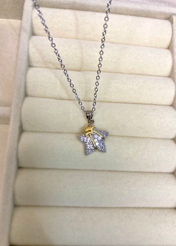 Çelik Taşlı Yıldız Kolye - Görsel 4