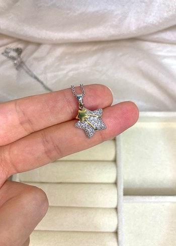 Çelik Taşlı Yıldız Kolye - Görsel 3