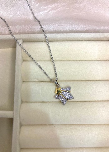 Çelik Taşlı Yıldız Kolye - Görsel 2