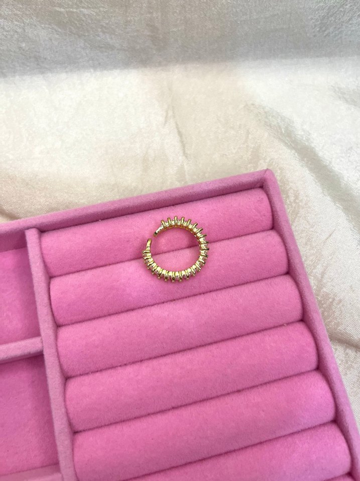 Çelik Ayarlanabilir Baget Taşlı Yüzük - Görsel 3