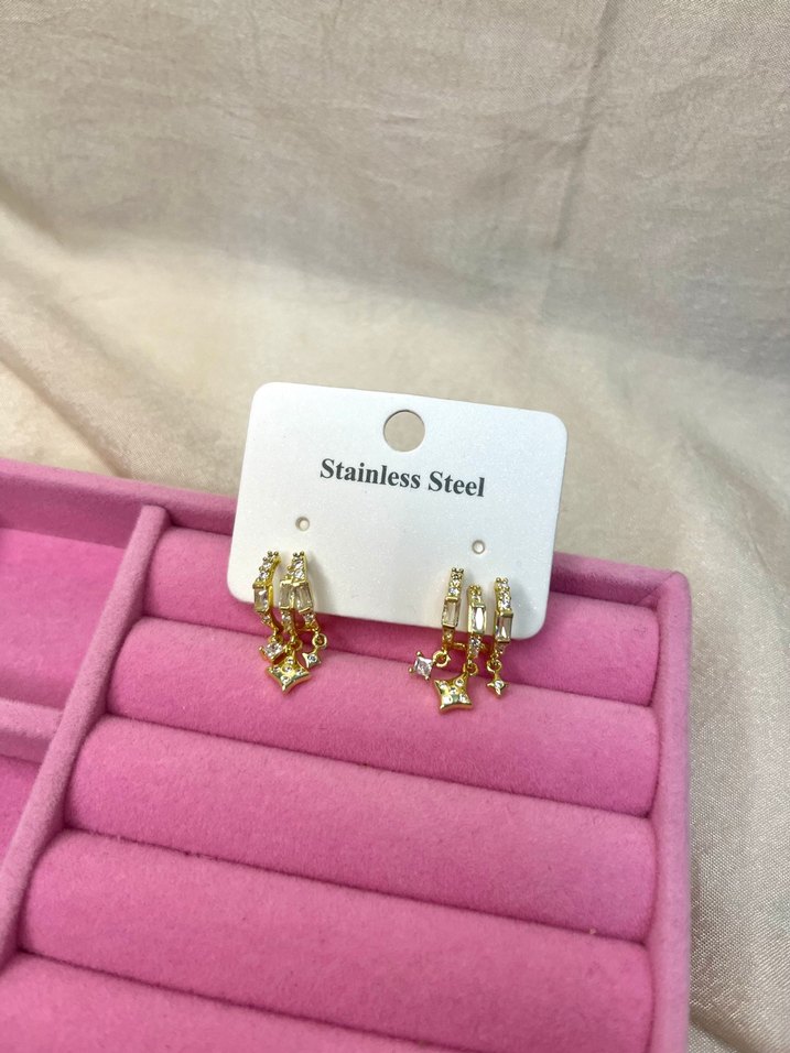 Çelik Gold Küpe - Görsel 3