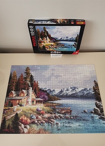 1000 Parça Ev Manzara Göl Hava Puzzle