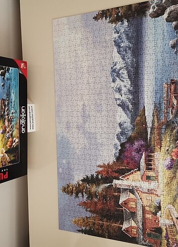 1000 Parça Ev Manzara Göl Hava Puzzle